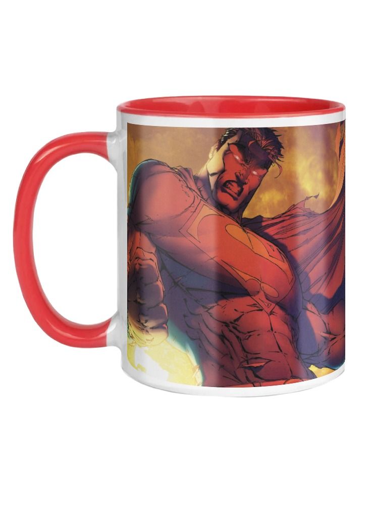 إم إي سي كوب قهوة بتصميم سوبرمان يلتف حول القدح المطبوع بمقبض أحمر 11 أونصة - Image 1