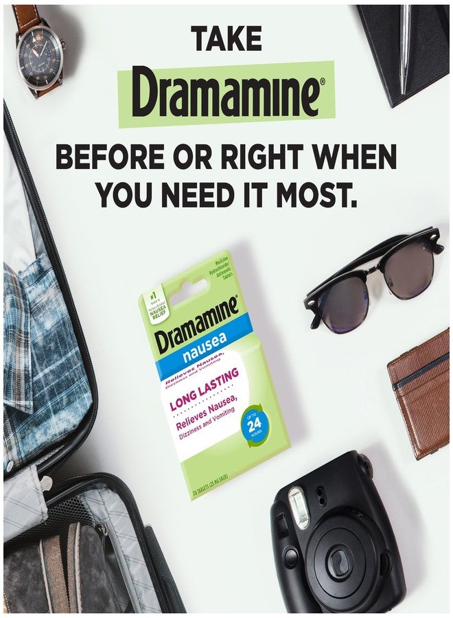 Dramamine Nausea Relief, with Meclizine HCl for Long-Lasting Relief of Nausea, Vomiting & Dizziness, 20 Tablets - Image 3