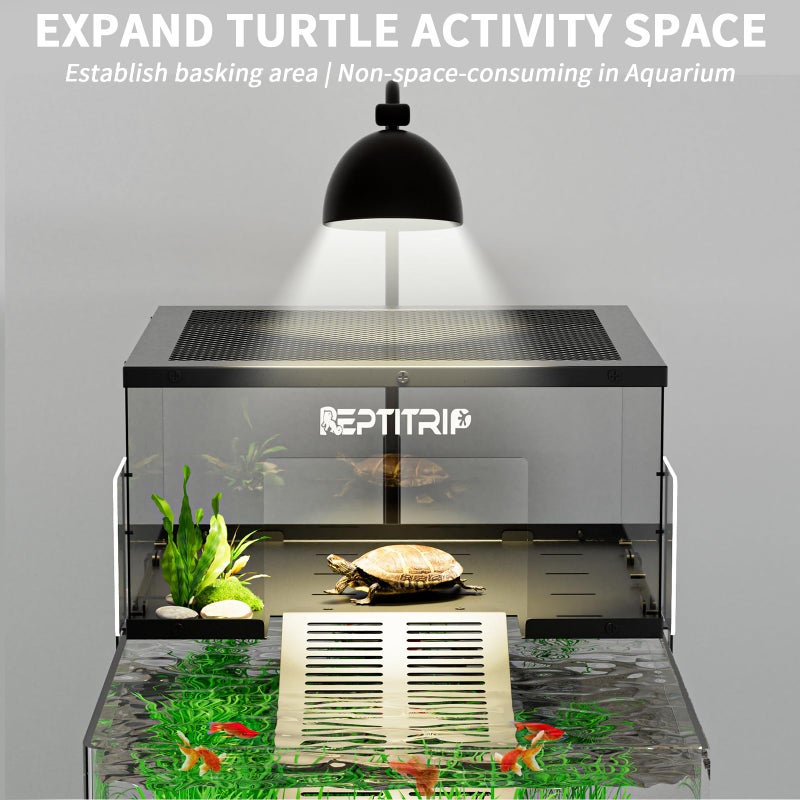 REPTITRIP Turtle Basking Platform & Dock - Stainless Steel Turtle Ramp, Non-Slip Surface - Fits 18-20 Inchs Wide Aquariums - Image 4