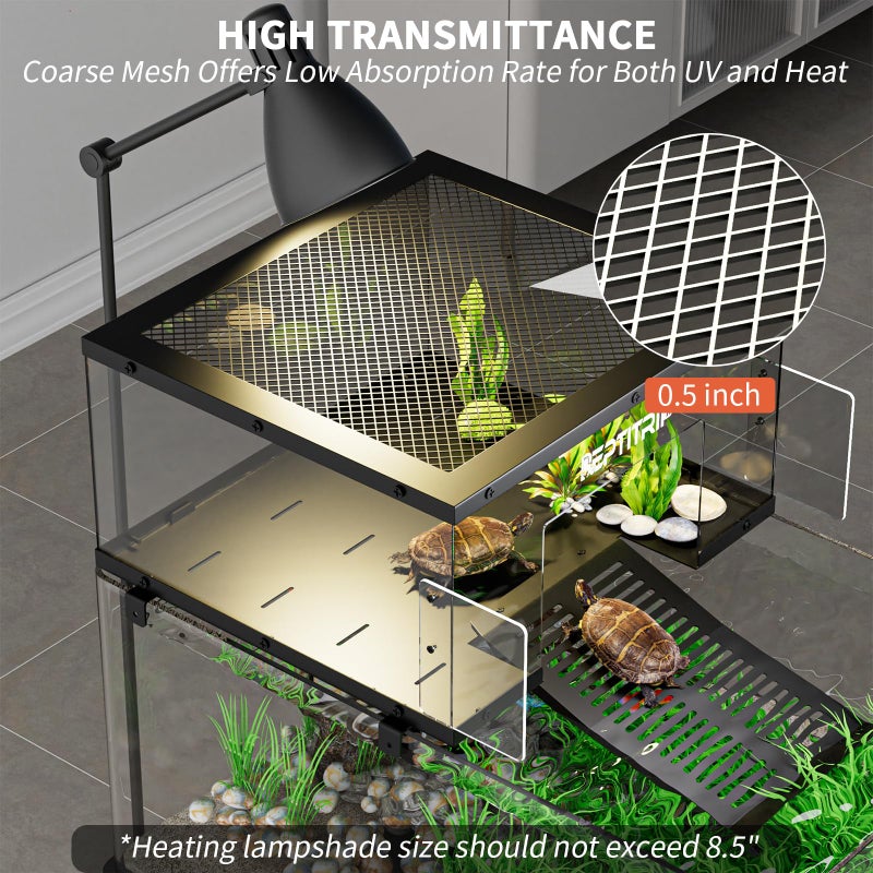 REPTITRIP Turtle Basking Platform & Dock - Stainless Steel Turtle Ramp, Non-Slip Surface - Fits 18-20 Inchs Wide Aquariums - Image 3