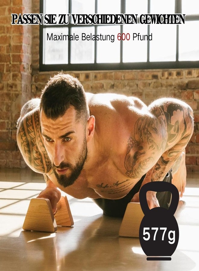 Mofizarex Push-up handles, 2 push up bars, wooden parallettes, joint-friendly push-up handles, calisthenics equipment, fitness equipment for home and outdoor, push-up bar made of solid wood - Image 4