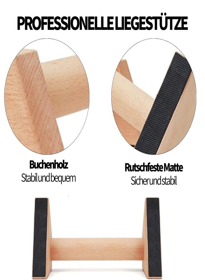 Mofizarex Push-up handles, 2 push up bars, wooden parallettes, joint-friendly push-up handles, calisthenics equipment, fitness equipment for home and outdoor, push-up bar made of solid wood - Image 3
