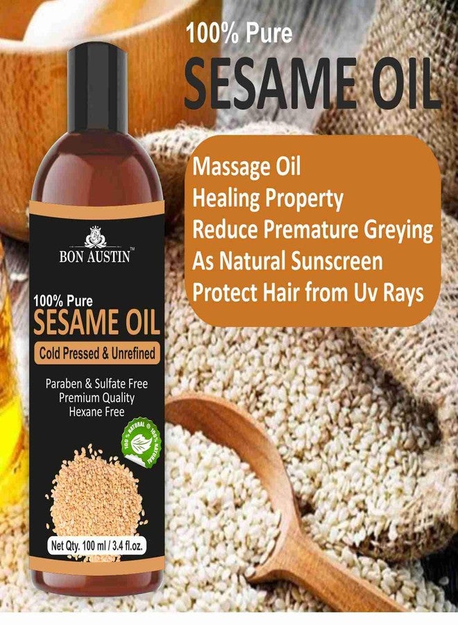 Bon Austin 100% Pure & Natural Sesame Oil | Til ka Tel & Argan Oil Combo pack of 2 bottles of 100 ml(200 ml) - Image 3