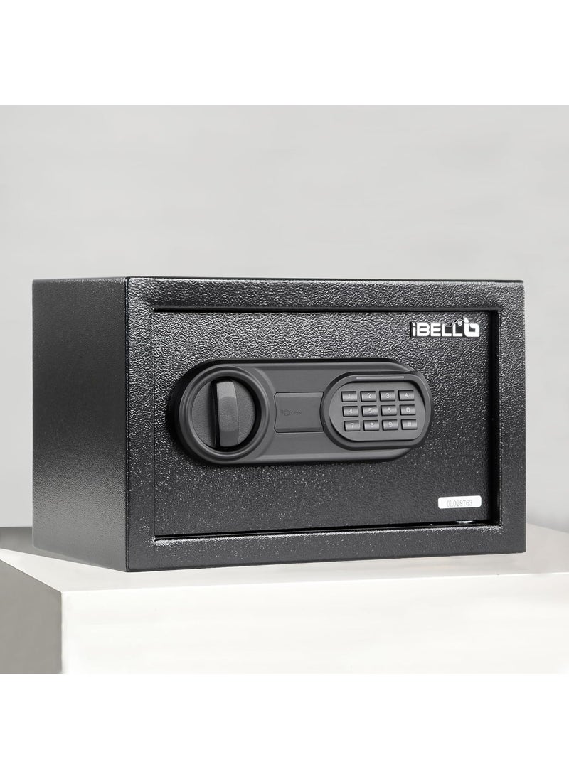 iBELL SL20S Digital Electronic Safe Locker for Personal and Office Use 20L Black Locker with Blue LED Light and Emergency Key Access 12 Months Warranty