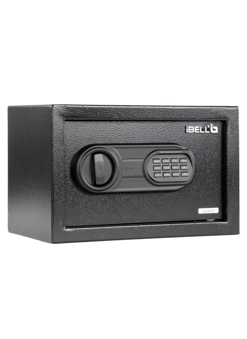 iBELL SL20S Digital Electronic Safe Locker for Personal and Office Use 20L Black Locker with Blue LED Light and Emergency Key Access 12 Months Warranty