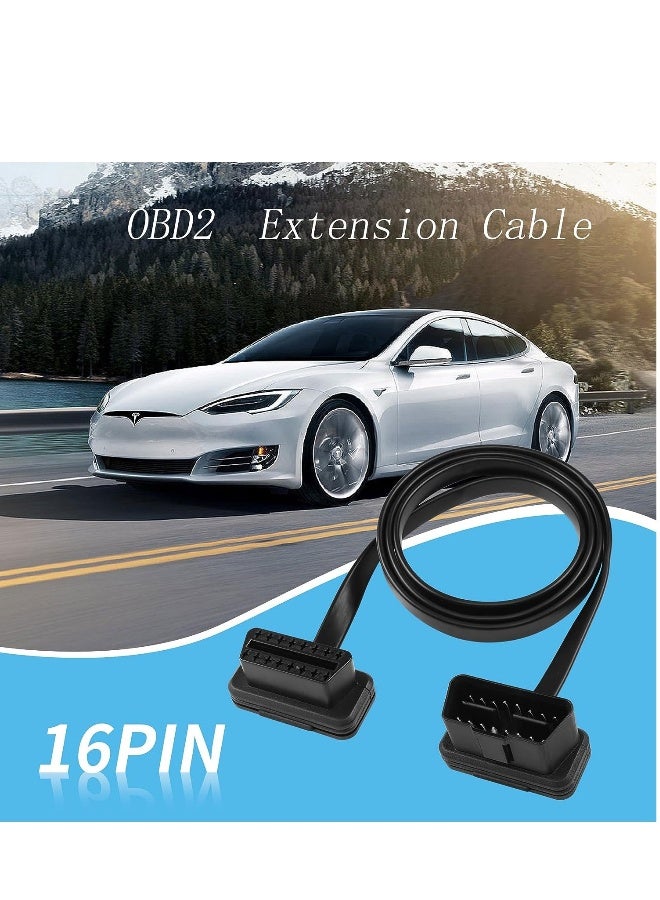 Generic OBD2 Extension Cable, OBDII Extend Cable, OBDII Full 16Pin Male and Female Flat Ribbon Cable for Car OBD Diagnostic Extender Cord Connector & All OBD2 Equipment Reinforced PVC Material (100CM/39Inch)  - Image 3
