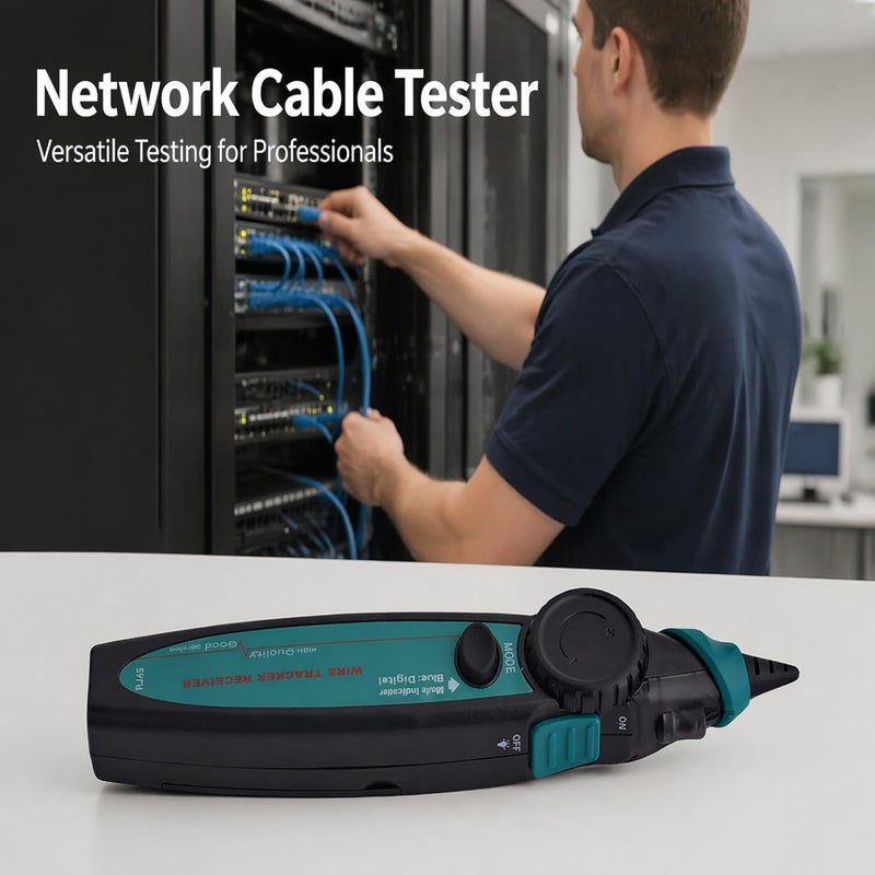 Network Cable Tester with PoE Testing, Digital Cable, Length Measurement, Portable Wire Tracker ET623 - Multimeter Function, LED Flashlight, Easy Network Troubleshooting - Image 4