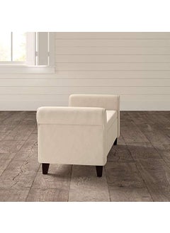 BLACK OAK BLACK OAK 19" Carlos 2 Seater Sofa Couch Poufffe Storage Ottoman (Standard, Beige)  - Image 5