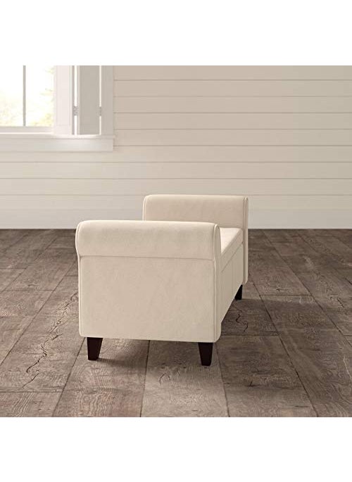 BLACK OAK - BLACK OAK 19" Carlos 2 Seater Sofa Couch Poufffe Storage Ottoman (Standard, Beige) - Image 1