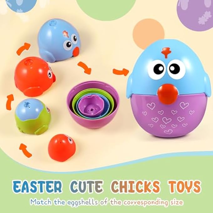 EASTER GIFTS CHILDREN FROM 1-5 YEARS, EASTER EGGS TOY GIFTS MATCHING EGGS COLOUR & SHAPE DETECTION SORTER SKILLS TOY FOR TODDLERS, MATCHING EGG SET EASTER EGG - Image 5