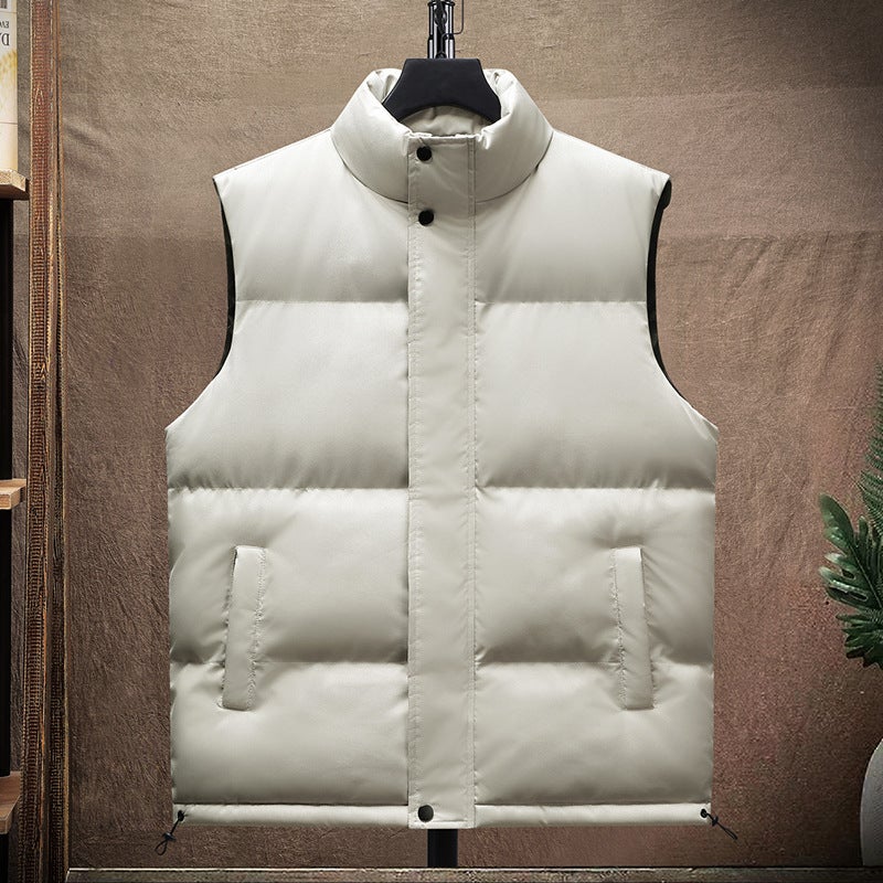 Waistcoat Men'S And Women'S Fashion Casual Waistcoat Cold Warm Vest Solid Color Cotton Waistcoat Men'S Factory - Image 1