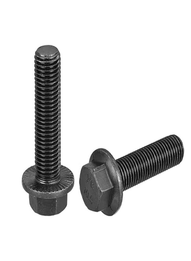 uxcell M16-2x60mm Hex Serrated Flange Bolts 10.9 Grade Carbon Steel Screws 2pcs