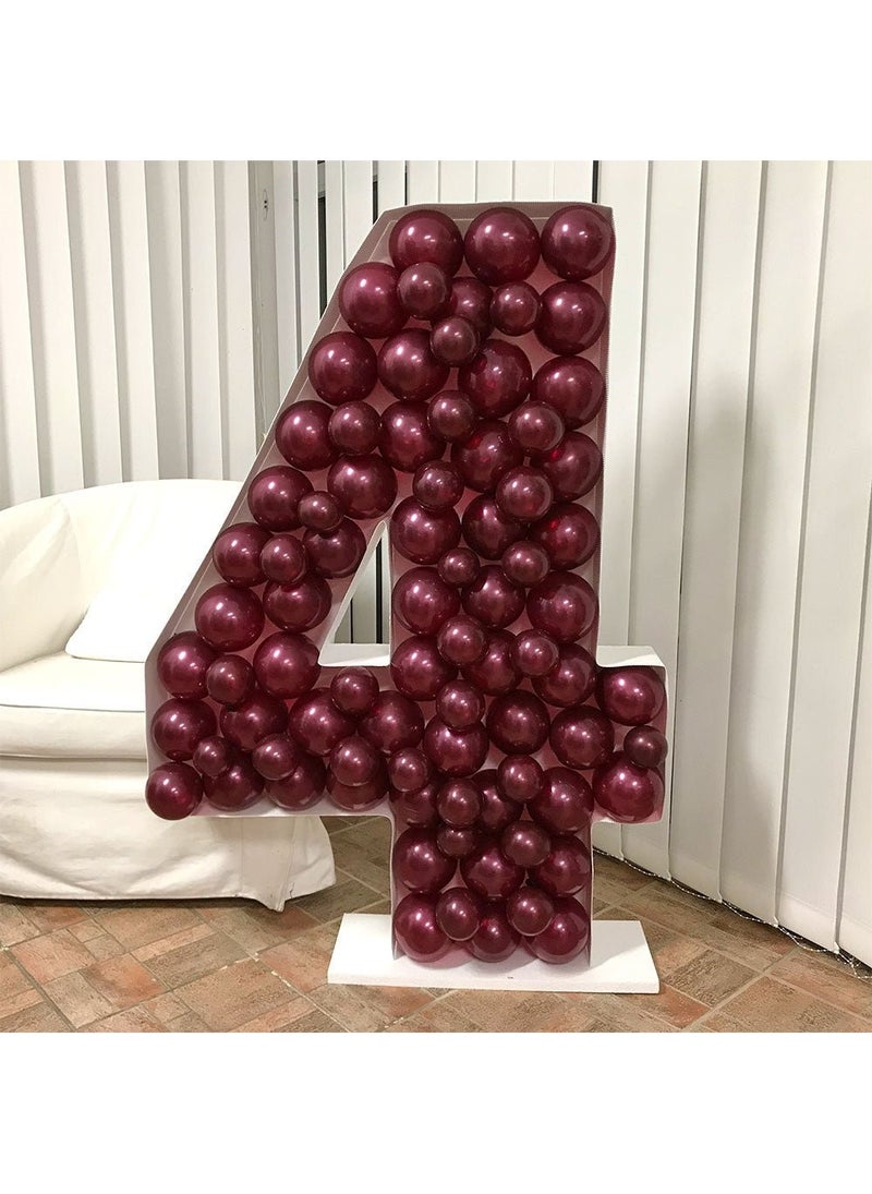 GODAN Number Four Balloon Frame DIY White Birthday Decoration 120cm - Image 3