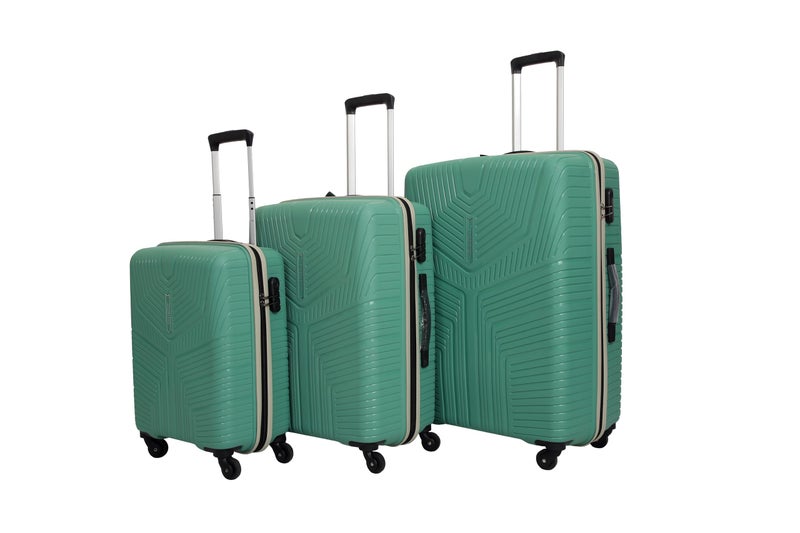 VIP Aristocrat Hardside Trolley Luggage Set, 55+68+79 cm, Polypropylene, 4 Spinner Wheels, Combination Lock, Water-Resistant, 3PC Set Trolly (SAGE Green) (Green, Set of 3) - Image 3