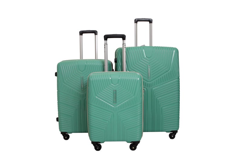 VIP Aristocrat Hardside Trolley Luggage Set, 55+68+79 cm, Polypropylene, 4 Spinner Wheels, Combination Lock, Water-Resistant, 3PC Set Trolly (SAGE Green) (Green, Set of 3) - Image 1