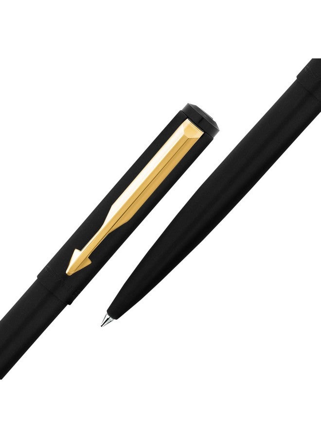 باركر قلم حبر جاف فيكتور أسود غير لامع بحواف ذهبية | لون الحبر - أزرق | هدية للموظفين | قلم رائد للمحترفين - Image 4