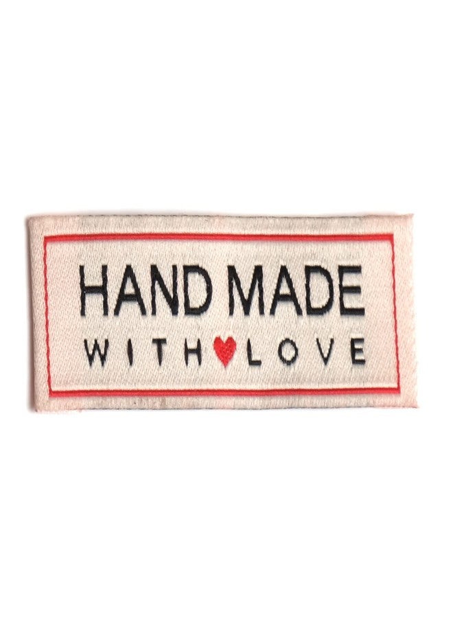 Atmiyamart Handmade With Love Clothing Tag,Craft Art Fashion Woven Ribbon Ribbons Tag For Clothing Sewing Sew On Clothes Garment Fabric Material Woven Label Labels Tags,White(20X65Mm)100Pcs,100 Labels - Image 1
