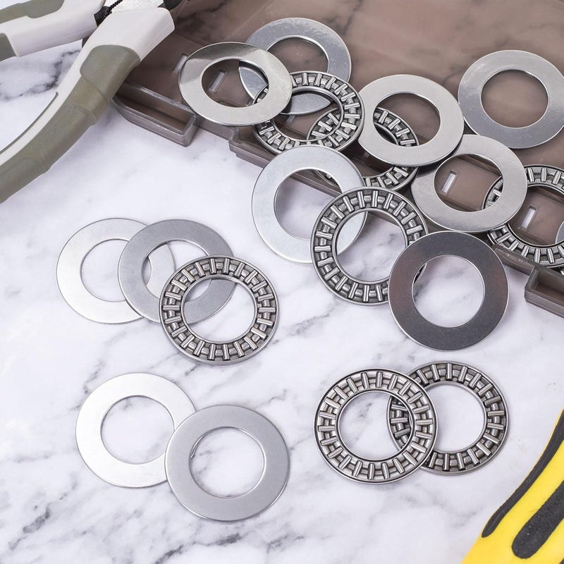 OIIKI OIIKI 3 Sets AXK2035 Needle Roller Bearings with 2 AS Washers OD 35mm ID 20mm Thick 4mm Small Bearings Thrust Bearings for Mower Lawn Tractor Automotive  - Image 4