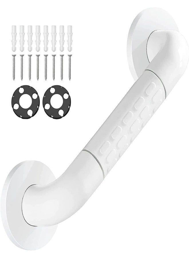 Carnival 12 Inch Strong ABS Grab Bar for Toilet Support/Bathroom Support Handle for Elderly People with Luminous Grip - Pack of 1 (White) (White, 12" Inches) - Image 1
