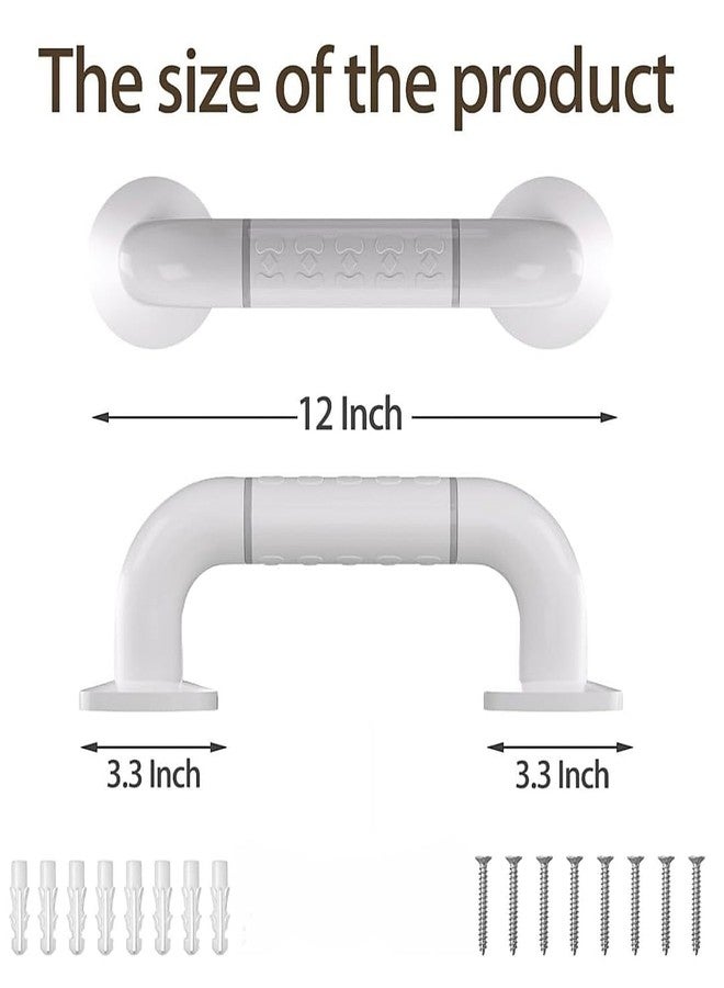 Carnival 12 Inch Strong ABS Grab Bar for Toilet Support/Bathroom Support Handle for Elderly People with Luminous Grip - Pack of 1 (White) (White, 12" Inches) - Image 3
