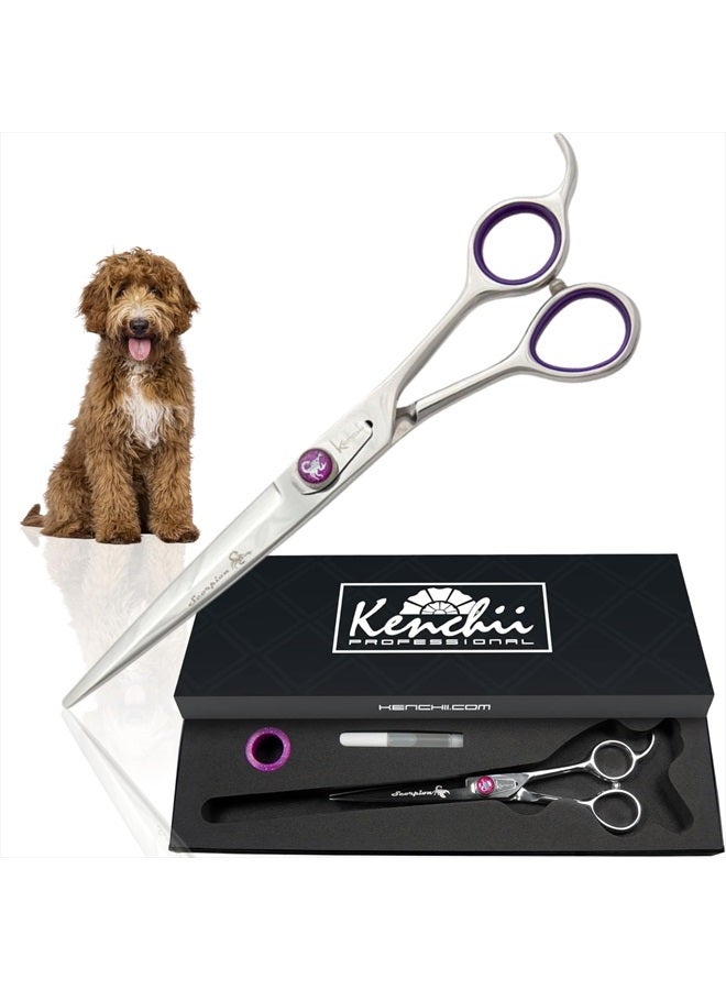 Kenchii Scorpion 8 Inch, Curved Grooming Scissors for Dogs and Pets - Premium Steel Scissors for Dog Grooming - Dog Shears Pet Grooming Accessories - Pet Hair Trimming Scissor - Image 1