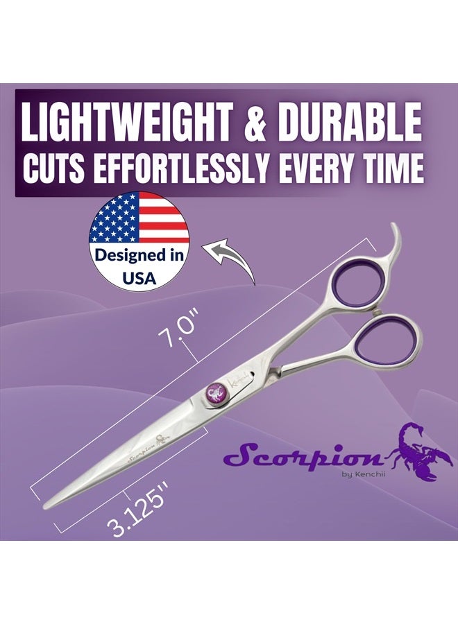 Kenchii Scorpion 8 Inch, Curved Grooming Scissors for Dogs and Pets - Premium Steel Scissors for Dog Grooming - Dog Shears Pet Grooming Accessories - Pet Hair Trimming Scissor - Image 2