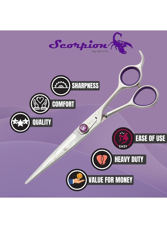 Kenchii Scorpion 8 Inch, Curved Grooming Scissors for Dogs and Pets - Premium Steel Scissors for Dog Grooming - Dog Shears Pet Grooming Accessories - Pet Hair Trimming Scissor - Image 5