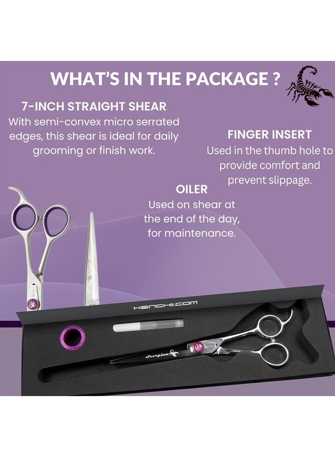 Kenchii Scorpion 8 Inch, Curved Grooming Scissors for Dogs and Pets - Premium Steel Scissors for Dog Grooming - Dog Shears Pet Grooming Accessories - Pet Hair Trimming Scissor - Image 4