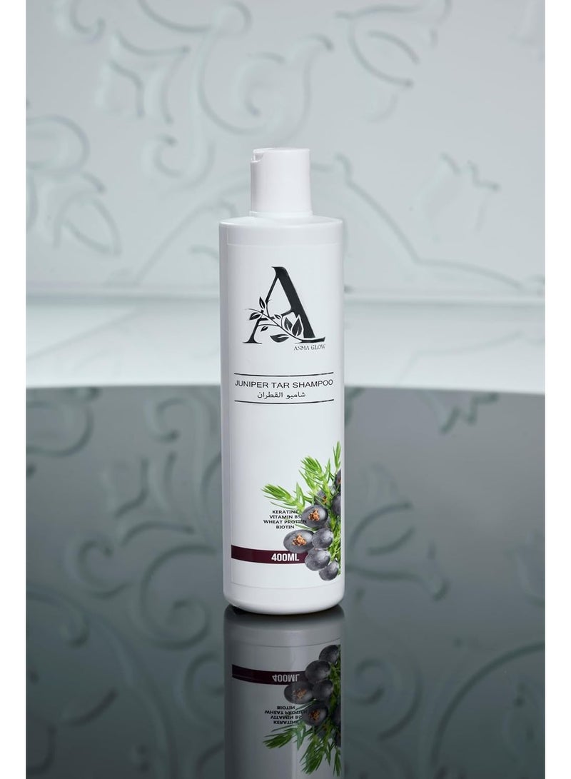 Asma Glow Juniper Tar Shampoo – Scalp Care & Hair Strengthening Formula – 400ml - Image 1