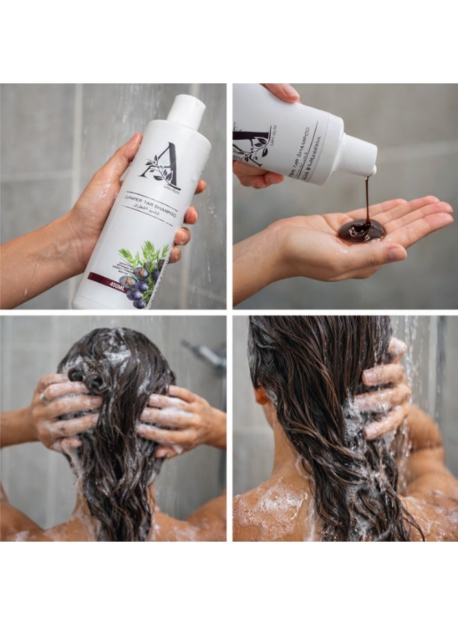 Asma Glow Juniper Tar Shampoo – Scalp Care & Hair Strengthening Formula – 400ml - Image 4