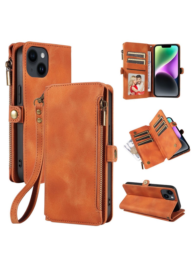 Gerenic Phone Case, Compatible with iPhone 15/15Plus/15Pro/15Pro Max, Phone Cover with RFID Blocking, Zipper Credit Card Holder, Flip Folio Book PU Leather Phone Case, Shockproof Cover for Women Men  - Image 1