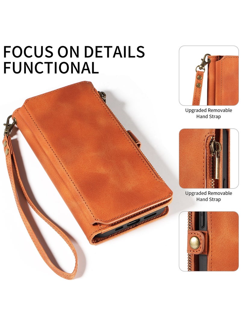 Gerenic Phone Case, Compatible with iPhone 15/15Plus/15Pro/15Pro Max, Phone Cover with RFID Blocking, Zipper Credit Card Holder, Flip Folio Book PU Leather Phone Case, Shockproof Cover for Women Men  - Image 5