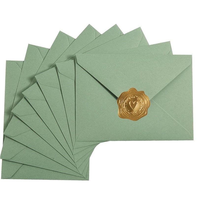 Toperd 50 Pieces Sage-Green A7 Envelopes Greeting Card Envelopes 5.24 x 7.24 Inches for 5 x 7 Wedding Invitation Cards, Greeting Cards, Birthday Baby Shower Invitations - Image 1