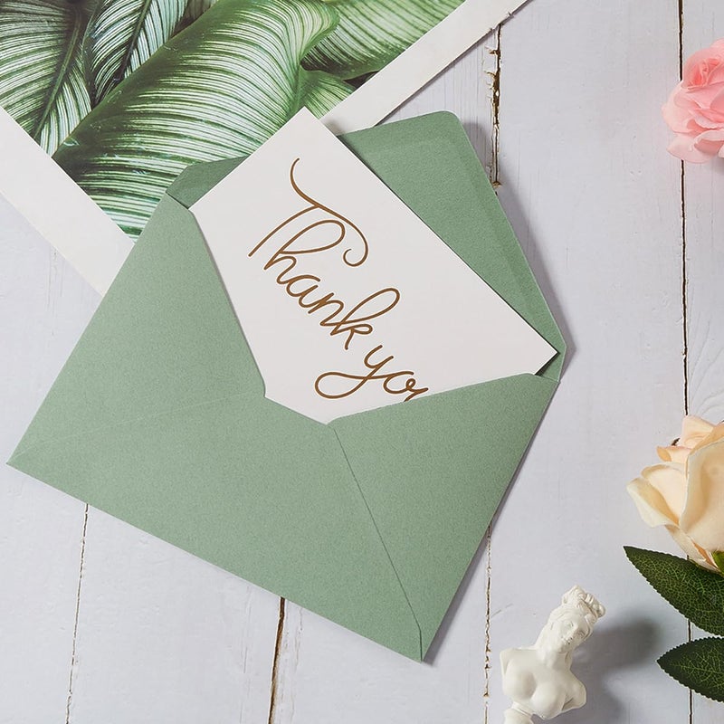 Toperd 50 Pieces Sage-Green A7 Envelopes Greeting Card Envelopes 5.24 x 7.24 Inches for 5 x 7 Wedding Invitation Cards, Greeting Cards, Birthday Baby Shower Invitations - Image 4