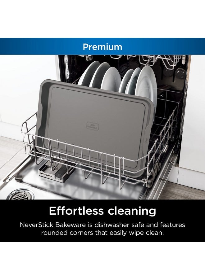 Ninja Ninja B33003 Foodi NeverStick Premium 3-Piece Baking Sheet Set, Nonstick, Oven Safe up to 500⁰F, with 9 x 13 inch Sheet, 10 x 15 inch Sheet & 11 x 17 inch Sheet, Dishwasher Safe, Grey  - Image 5