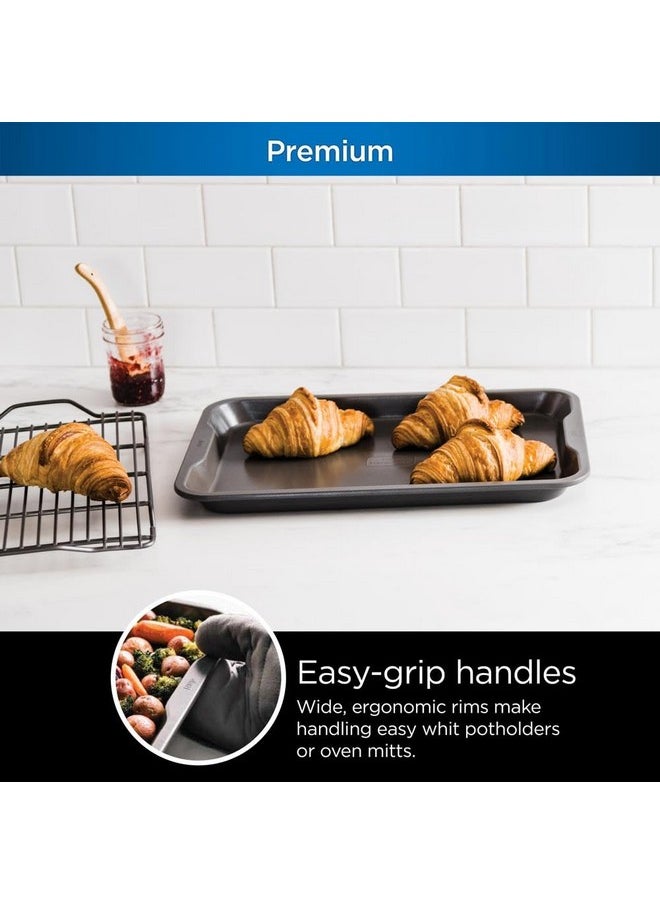 Ninja Ninja B33003 Foodi NeverStick Premium 3-Piece Baking Sheet Set, Nonstick, Oven Safe up to 500⁰F, with 9 x 13 inch Sheet, 10 x 15 inch Sheet & 11 x 17 inch Sheet, Dishwasher Safe, Grey  - Image 4