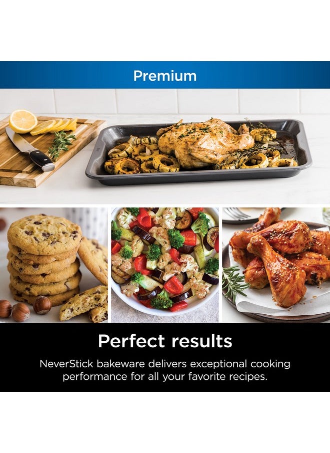 Ninja Ninja B33003 Foodi NeverStick Premium 3-Piece Baking Sheet Set, Nonstick, Oven Safe up to 500⁰F, with 9 x 13 inch Sheet, 10 x 15 inch Sheet & 11 x 17 inch Sheet, Dishwasher Safe, Grey  - Image 2