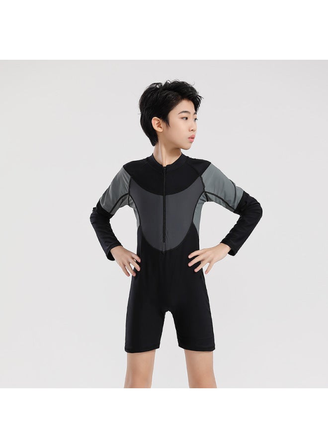 Children's Swimsuit Short Sleeve Long Sleeve Sun Protection One-piece Cropped Pants Small Medium And Large Boys Quick-drying Breathable Surfing Swimming Equipment