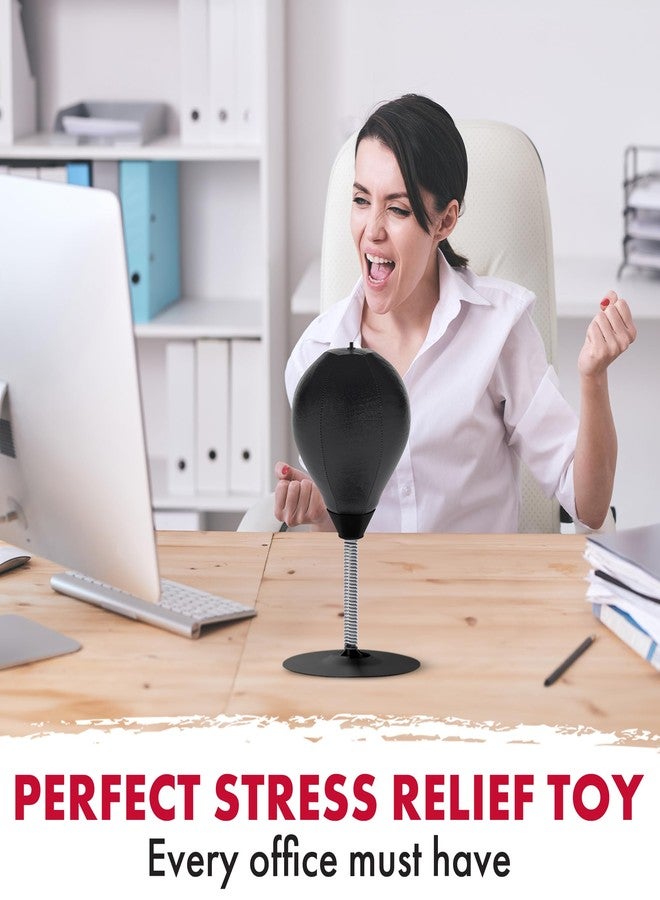 GLACIAL Stress Relief Desktop Punching Bag I Comes with Desk Clamp and Extra Strong Suction Cup I Black - Image 3