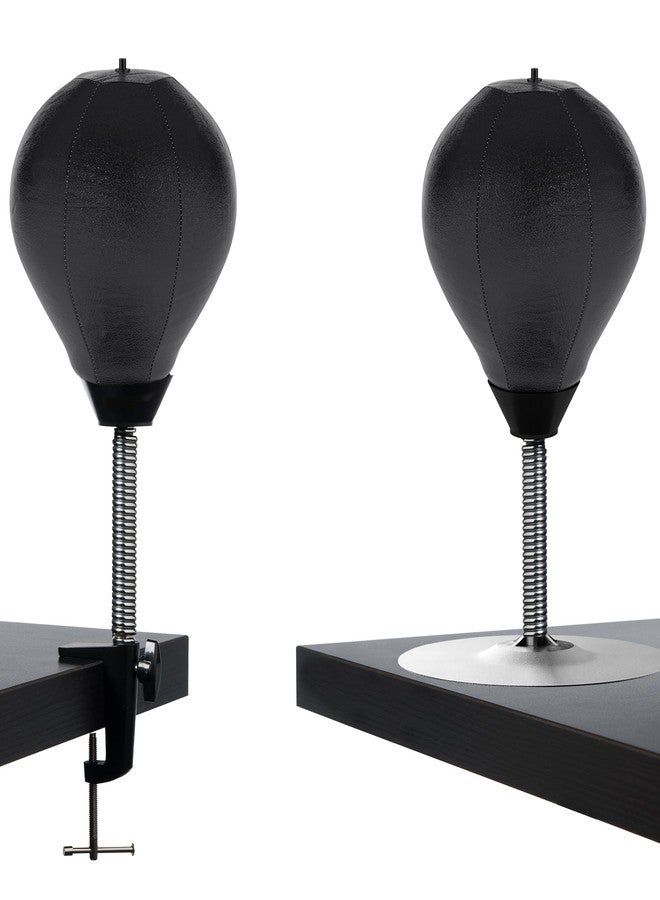 GLACIAL Stress Relief Desktop Punching Bag I Comes with Desk Clamp and Extra Strong Suction Cup I Black - Image 1
