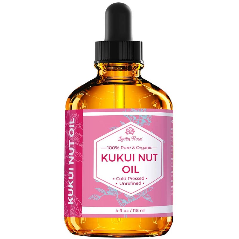 Leven Rose Kukui Nut Oil 4 oz â€“ Cold-Pressed and Unrefined Hair & Face Moisturizer with Dropper â€“ Unscented Pure Face Oil for Women and Men â€“ Nourishing & Moisturizing for All Skin Types - Image 2