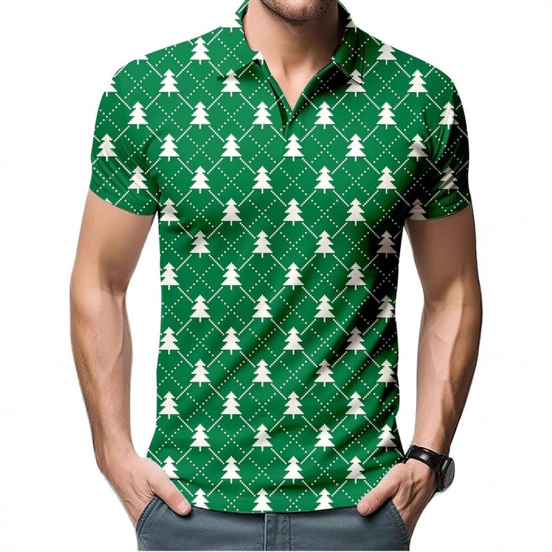 2025 Summer Men'S Casual Fashion Simple Trendyy Short-Sleeved Polo Shirt Buttons - Image 4