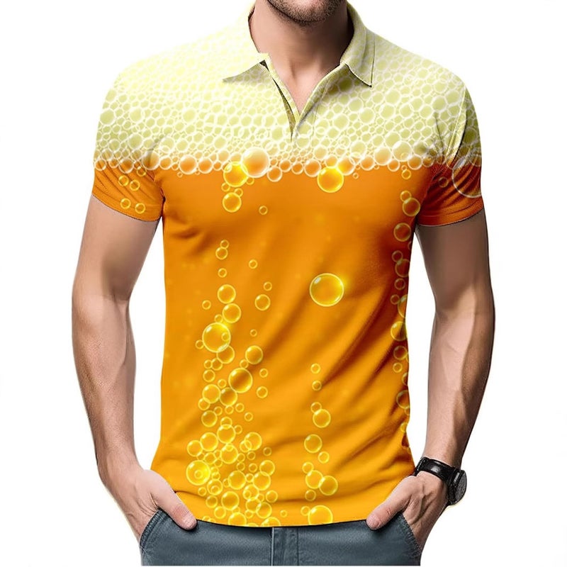 2025 Summer Men'S Casual Fashion Simple Trendyy Short-Sleeved Polo Shirt Buttons - Image 3