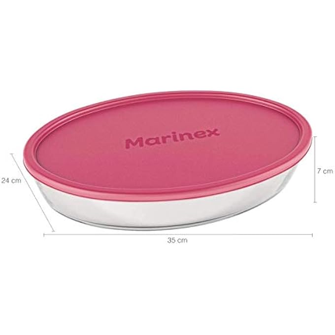 Marinex Medium Oval Glass Roaster With Plastic Lid 32L  Durable HeatResistant Bakeware DishTransparent OvenSafe Oval Roasting  Baking Dish Microwave Freezer  Dishwasher Safe - Image 4