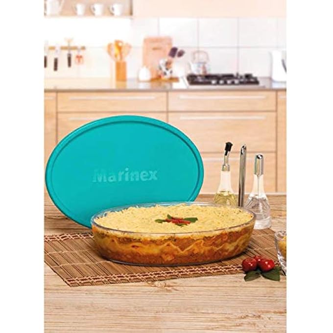 Marinex Medium Oval Glass Roaster With Plastic Lid 32L  Durable HeatResistant Bakeware DishTransparent OvenSafe Oval Roasting  Baking Dish Microwave Freezer  Dishwasher Safe - Image 3