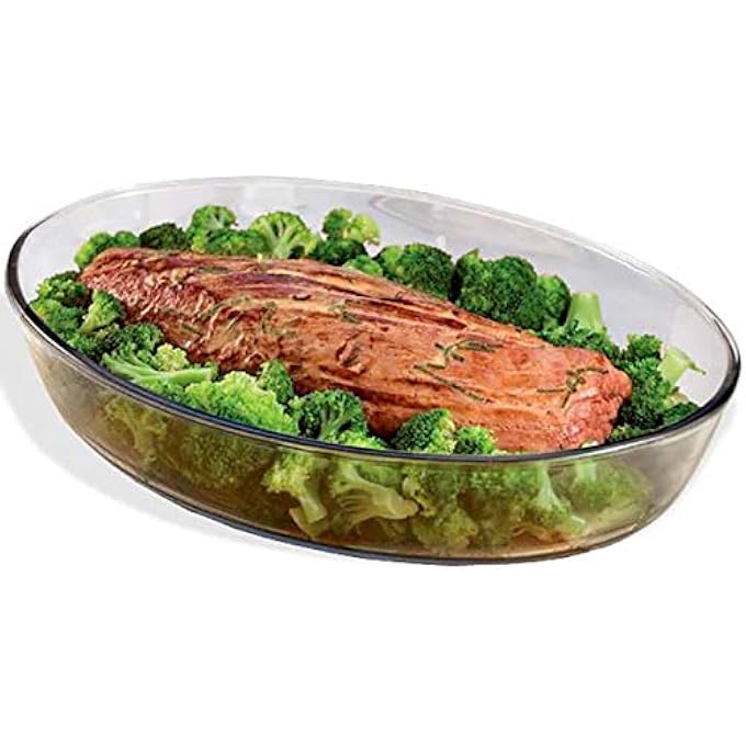 Marinex Medium Oval Glass Roaster With Plastic Lid 32L  Durable HeatResistant Bakeware DishTransparent OvenSafe Oval Roasting  Baking Dish Microwave Freezer  Dishwasher Safe - Image 5