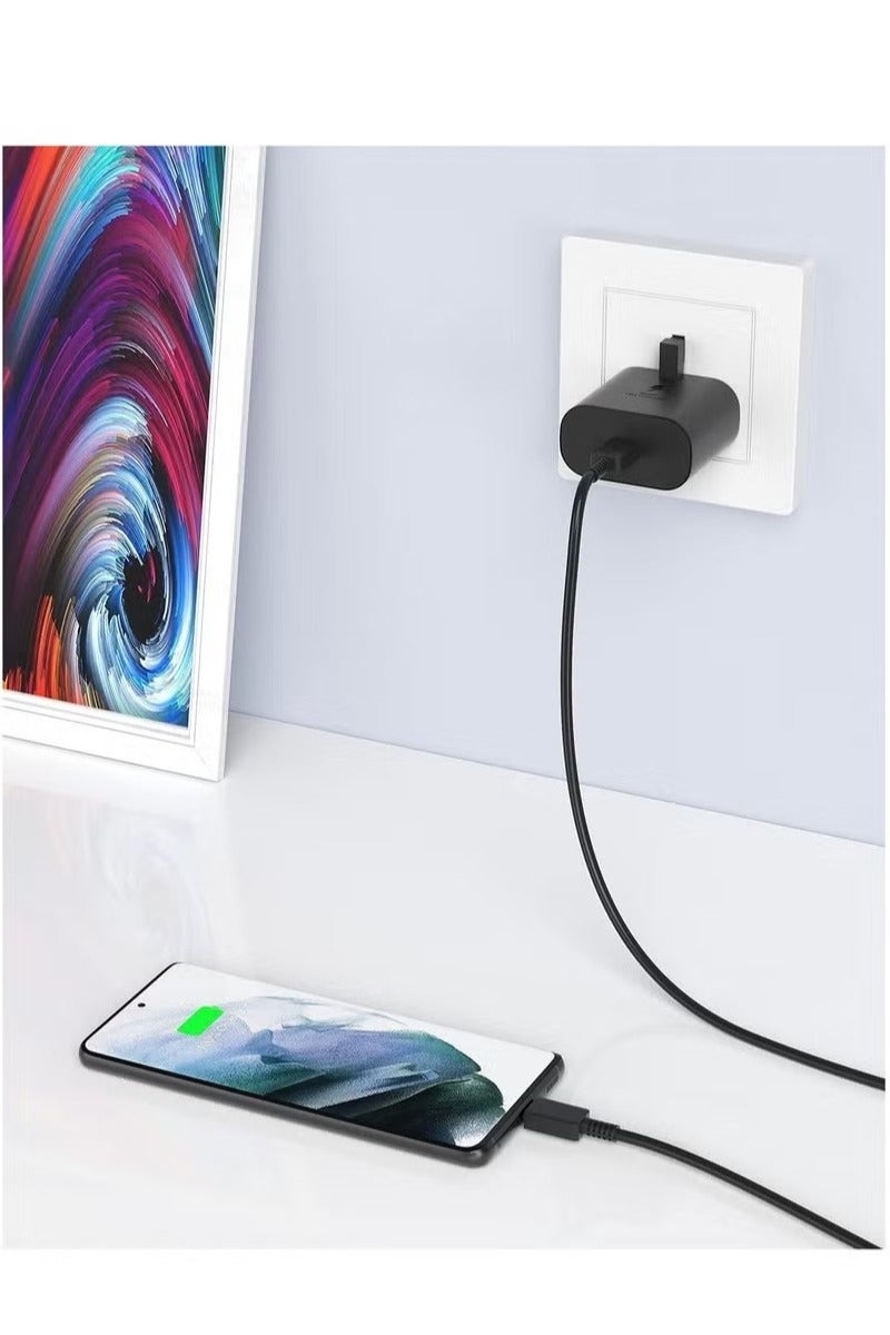 25W Super Fast Charger Type C for Samsung Galaxy S24, S23, S22, S22 Ultra, S22+, S21, S20, A15, A25, A35, A55 5G, A05, A54, A53, A34, A32 TAB, Without Cable - Image 3
