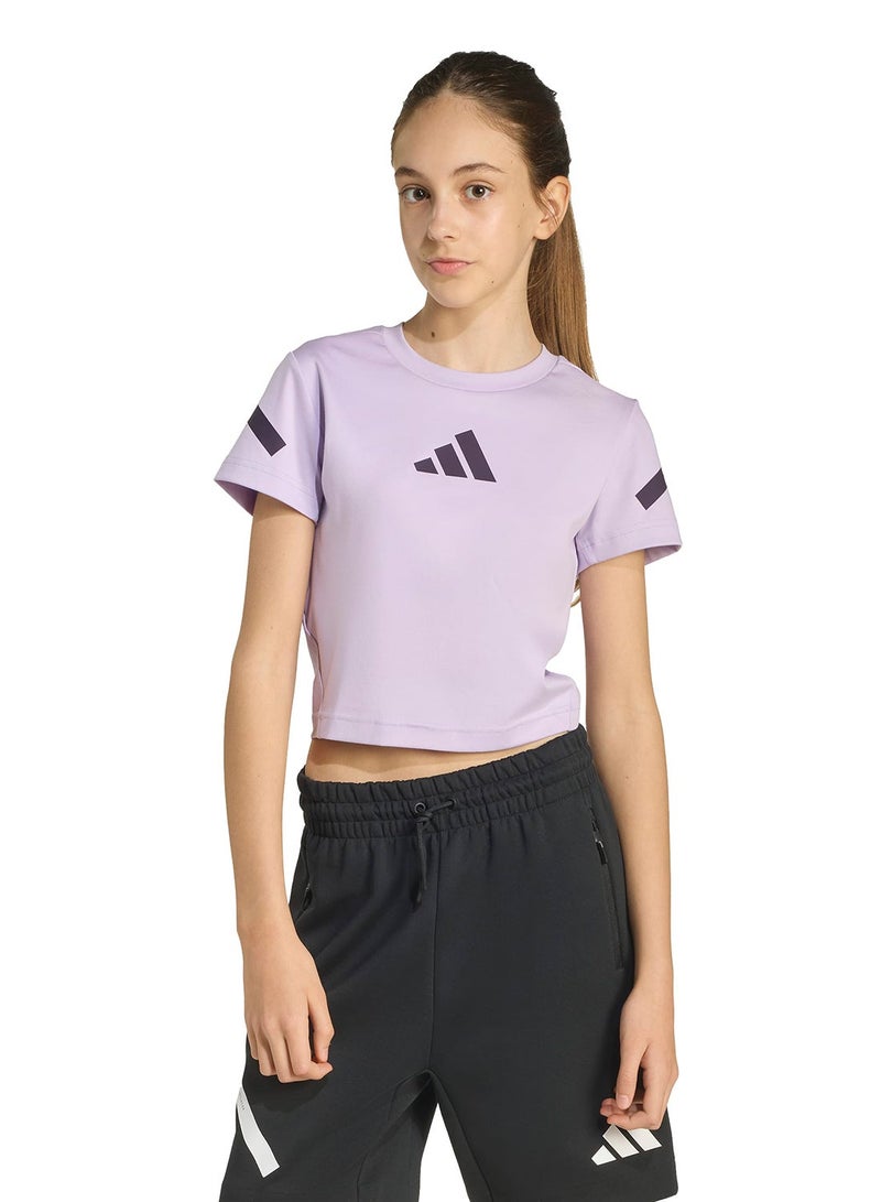 Adidas Youth Z.N.E. Fitted Cropped T-Shirt - Image 1