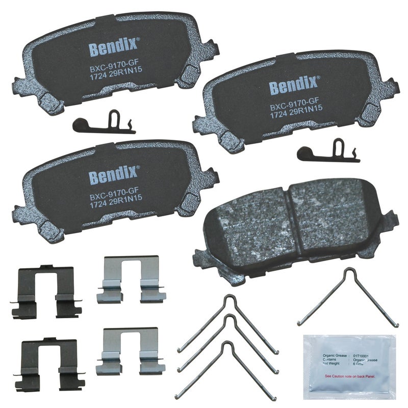 Bendix Priority1 CFC1724 Ceramic Rear Brake Pads for Acura MDX 2016-2014, Honda Passport 2023-2019, Pilot 2022-2016, Ridgeline 2023-2017 - Image 4