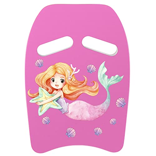MoKo Swim Kickboard Cartoon Mermaids Swimming Training Kick Board Pool Exercise Equipment Promote Natural Swimming Position Water Fun Tool for Kids Star Mermaid Pink - Image 1